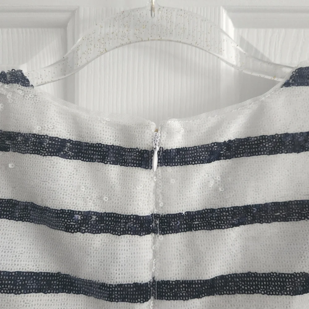 NWT Ralph Lauren Striped Sequin Short Sleeve Blouse - Picture 7 of 12